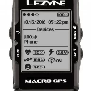 Lezyne - fietscomputer Macro GPS HR Y11 - met borstband