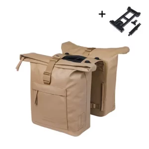 Basil - Brooklyn - Dubbele Fietstas Mik - 41 L - Zandbruin